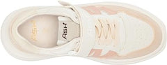 Ash Indy Eggnug White Pink Salt Lace Up Strap Rounded Toe Fashion Sneakers