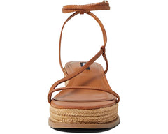 Nine West Alexx3 Caramel Rounded Open Toe Strappy Detailed Wedge Heeled Sandals