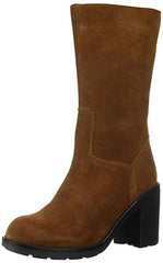 Lust For Life Magnum Round Tan Toe Grungy Lug Sole Chunky Stacked Heel Boot