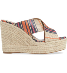 Charles David Leilani Tangerine Espadrille Synthetic Platform Wedge Sandals