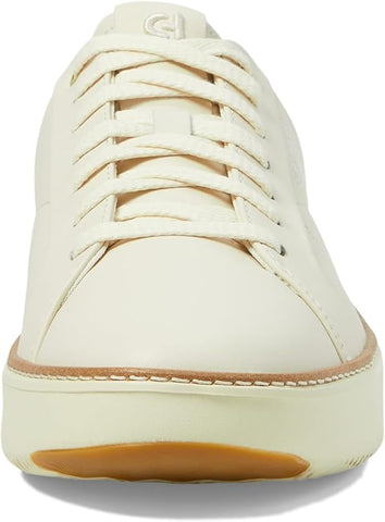 Cole Haan Grandpro Topspin Ivory Quilted Leather Lace Up Low Top Sneakers