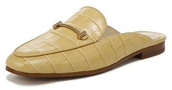 Sam Edelman Laurna Sun Leather Slip On Almond Toe Golden Accent Fashion Loafers
