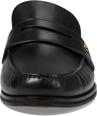 Cole Haan Lux Pinch Penny Black Leather Rounded Toe Classic Slip On Loafers