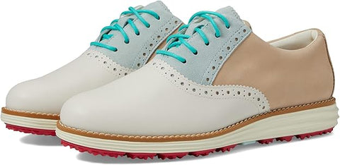 Cole Haan Originalgrand Shortwing Golf Sesame/Blue Glass/Ivory Lace Up Sneakers