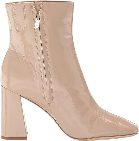 Sam Edelman Codie Chai Latte Side Zipper Squared Toe Block Heel Fashion Boots