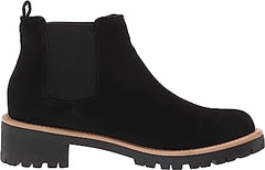 Blondo Mayes Black Waterproof Round Toe Pull On Block Heeled Ankle Wide Boots