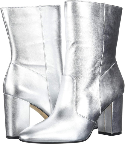 Jessica Simpson Kaelin2 Fashion Boot Platinum Silver Block Heel Pointed Booties