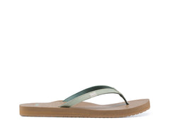 Sanuk Yoga Joy Desert Sage Slip On Rounded Open Toe Flip-Flop Summer Sandal