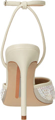 Sam Edelman Avril Modern Ivory Pointy Toe Stiletto Heel Ankle Strap Fashion Pump