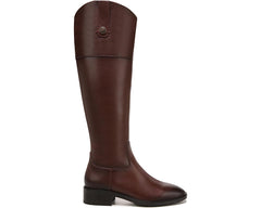 Sam Edelman Drina Brown Leather Knee High Rounded Toe Classic Riding Boots