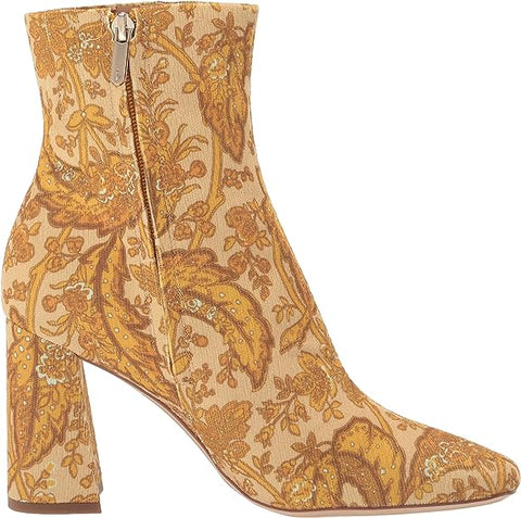 Sam Edelman Codie Tumeric Side Zipper Squared Toe Block Heel Fashion Boots