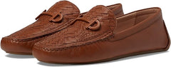 Cole Haan Tully Driver Pecan Woven Leather Slip On Squared Toe Classic Loafers