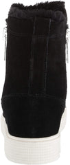 STEVEN by Steve Madden Bamby Black Fur Lined Fashion Wedge Sneaker Ankle Bootie