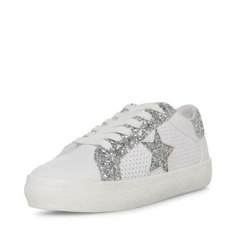 Steve Madden Starling Glitter Lace Up Rhinestone Rounded Toe Low Top Sneakers