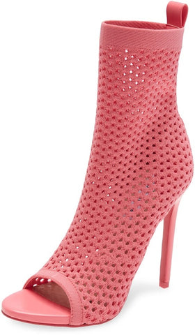 Steve Madden Evelina Pink Fashion Pull On Open Toe Ankle Bootie Fashion Boots