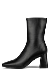 Jeffrey Campbell Jerema Black Square Toe Block Heel Fashion Retro Boots