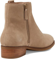 Cole Haan Leigh Dark Latte Suede Stacked Heel Almond Toe Fashion Ankle Booties