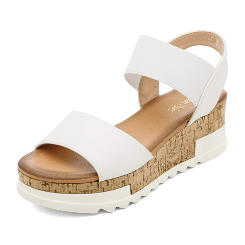 DREAM PAIRS White Fashion Open Toe Ankle Strap Casual Flatform Platform Sandals