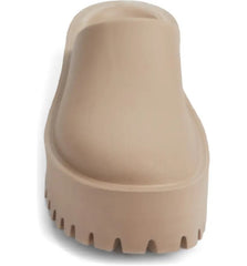 Jeffrey Campbell Clogge Taupe Fashion Slip On Chunky Platform Mule Clog Sandals