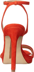 Sam Edelman Jade Bright Poppy Stiletto Heel Open Toe Ankle Strap Heeled Sandals
