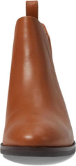 Cole Haan Laina British Tan Princess Leather Almond Toe Pull On Ankle Boots