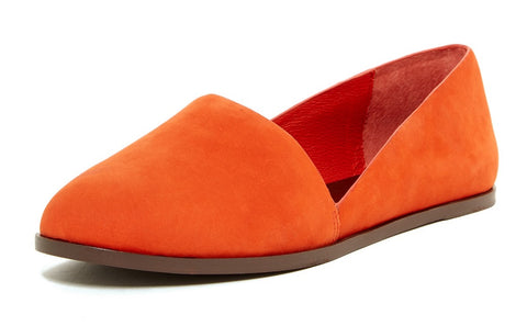 Saint & Libertine Fiji Paprika Orange Nubuck Leather SlipOn Smoking Slipper Flat