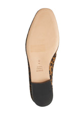 Schutz Graca Leopard Print Genuine Calf Hair Loafer Slip On Sandstone Black