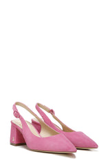 Sam Edelman Petra Pink Confetti Pointed Toe Buckle Strap Slingback Pumps Shoes