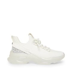 Steve Madden Maxima White Platform Boyfriend Chunky Lace Up Low Top Sneakers