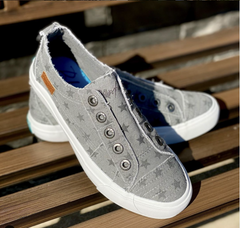 Blowfish Malibu Play Wolf Grey Galaxy Star Print Slip On Comfort Sneaker