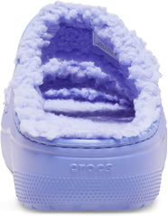 Crocs Unisex-Adult Digital Violet Classic Cozzzy Platform Sandals Fuzzy Slippers Slides 7