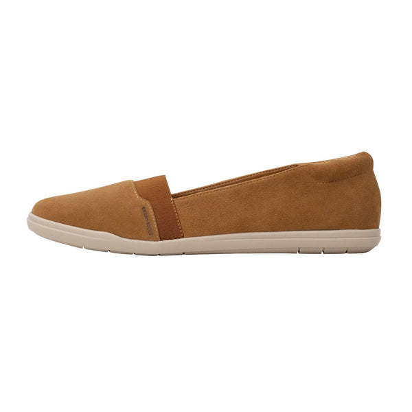 Easy Spirit Bounce Medium Brown Suede Round Toe Slip On Ultra Light Ballet Flats