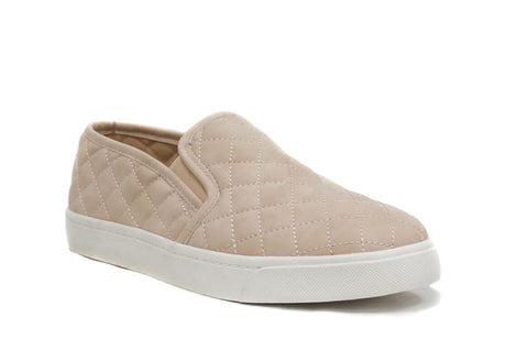 Soda Alone Blush Quilted Slip On Rounded Toe Elastic Panel Fashion Sneakers