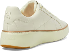 Cole Haan Grandpro Topspin Ivory Quilted Leather Lace Up Low Top Sneakers