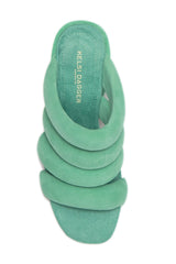 Kelsi Dagger Mell Shamrock Green Mule Band Heeled Open Toe Slip On Sandals