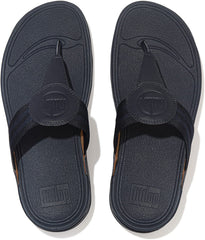 FitFlop Walkstar Midnight Navy Slip On Open Toe Stretchy Flat Slides Sandals