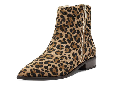 Sole Society Cadyna Leopard Print Pointed Toe Ankle Booties Bootie