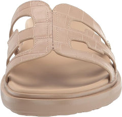 Sam Edelman Valeri French Oak Slip On Open Toe Subtle Detailed Platform Sandals