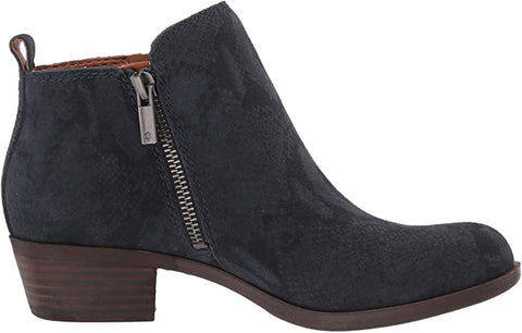 Lucky Brand Basel Almond-Toe Ankle Booties Dark Denim Blu8e Suede Ankle Boots