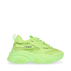 Steve Madden Possession Lime Fashion Lace Up Boyfriend Chunky Platform Sneakers