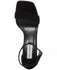 Steve Madden Tiaa Black Nubuck Fashion Two Piece Ankle Strap Dress Sandals