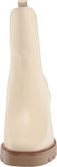 Sam Edelman Rollins Modern Ivory Pull On Rounded Toe Block Heel Chelsea Boots