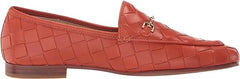 Sam Edelman Loraine Canyon Orange Woven Leather Classic Chain Detail Vamp Loafer