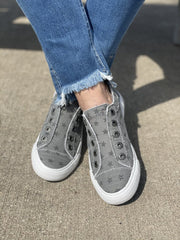 Blowfish Malibu Play Wolf Grey Galaxy Star Print Slip On Comfort Sneaker