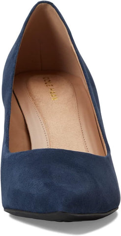 Cole Haan The Go-To Park Navy Blazer Suede Slip On Pointed Toe Stiletto Pumps