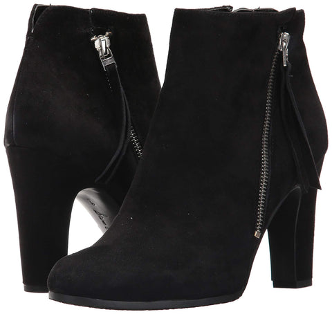 Sam Edelman Sadee Black Suede High Heel Bootie Ankle Boots Rounded Toe Booties