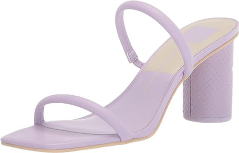 Dolce Vita Noles Lilac Stella Slip On Squared Open Toe Strappy Heeled Sandals