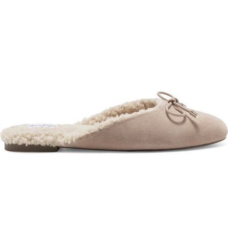 Jessica Simpson Tracee Cheyenne Cozy Suede Bowed Round Toe Slip On Flat Slippers
