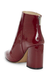 Vince Camuto Benedie Wine Burgundy Patent Leather Pointed Toe Ankle Booties