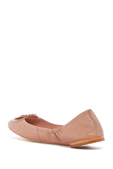 Ivy Kirzhner Candy Peony Nude Soft Calf Leather Heart Embellished Ballet Flats